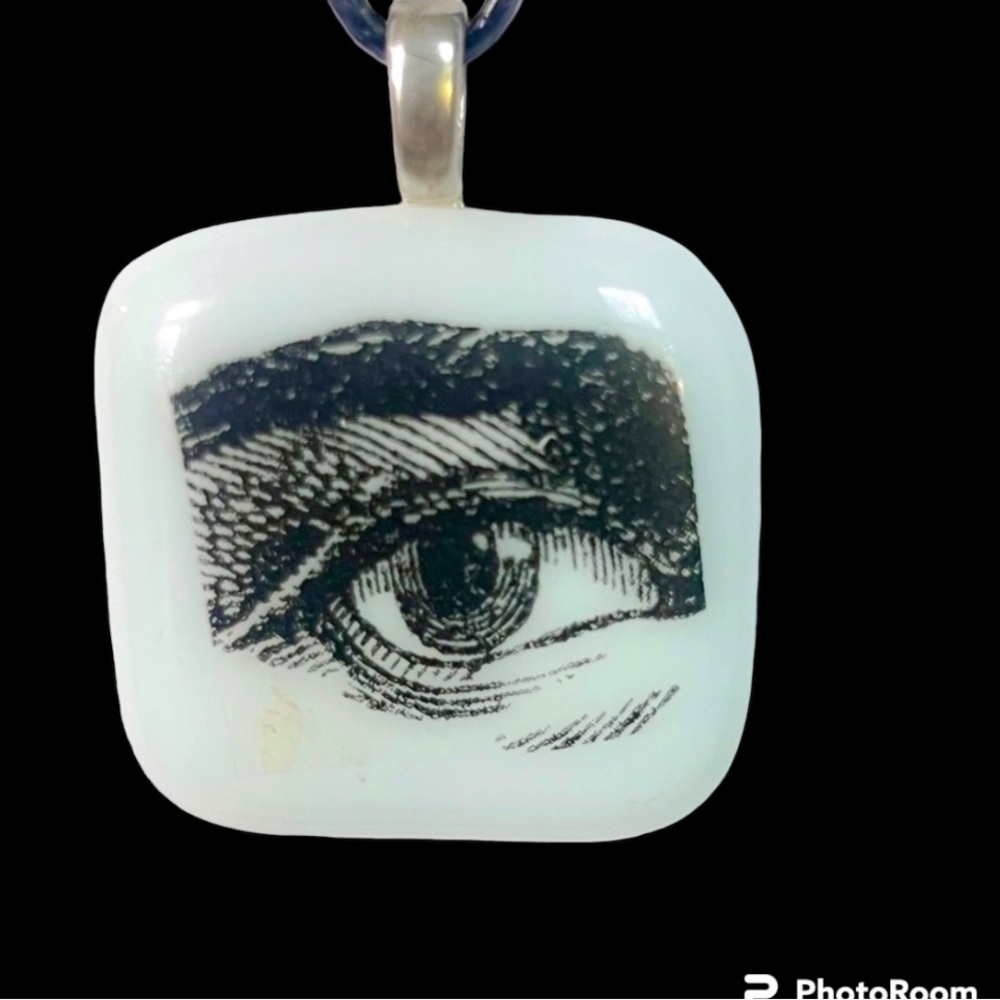 Eye Pendant Glass Pendant Black and White Artisan Pendant